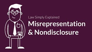 Misrepresentation and Nondisclosure  Contracts  Defenses amp Excuses [upl. by Eilrac]