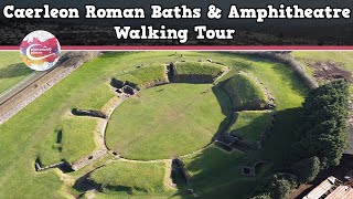 CAERLEON ROMAN BATHS amp AMPHITHEATRE WALES  Walking Tour  Pinned on Places [upl. by Hugues]