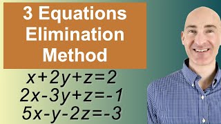 Solving Systems of 3 Equations Elimination [upl. by Rosalia887]