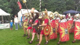 Roman Reenactment at the Amphitheatre in Caerleon Marching In [upl. by Krauss]