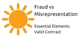 Fraud vs Misrepresentation  Other Essential Elements of a Valid Contract  CA CPT  CS amp CMA [upl. by Ahsital]